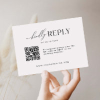 Minimalist Website RSVP Barcode Enclosure Card