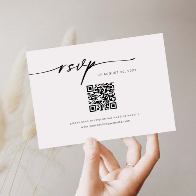Minimalist Website RSVP Barcode Enclosure Card (Creator Uploaded)