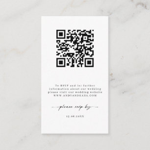Minimalist Website RSVP Barcode Enclosure Card