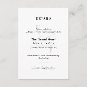 Minimalist Wedding Accommodation Details QR Code Enclosure Card