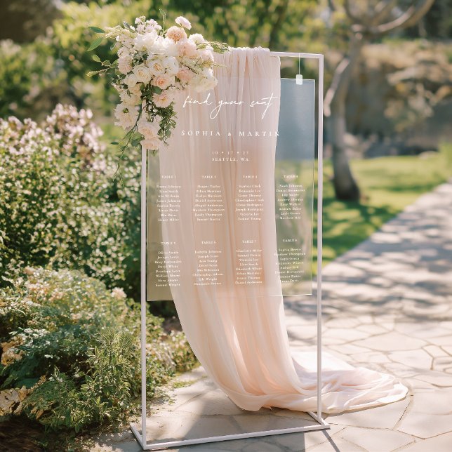 Minimalist Wedding Acrylic Seating Chart Sign (Minimalist Wedding Acrylic Seating Chart Sign)