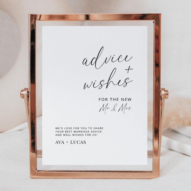 Minimalist Wedding Advice and Well Wishes Sign (Creator Uploaded)