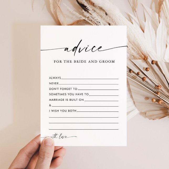 Minimalist Wedding Advice Cards Bridal Shower Card (Creator Uploaded)