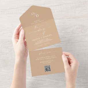 Minimalist Wedding All in One Invitation