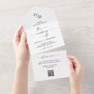 Minimalist Wedding All in One Invitation