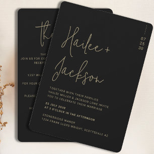 Minimalist Wedding All-In-One Modern Simple Script Invitation