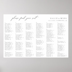 Minimalist Wedding Alphabetical Seating Chart
