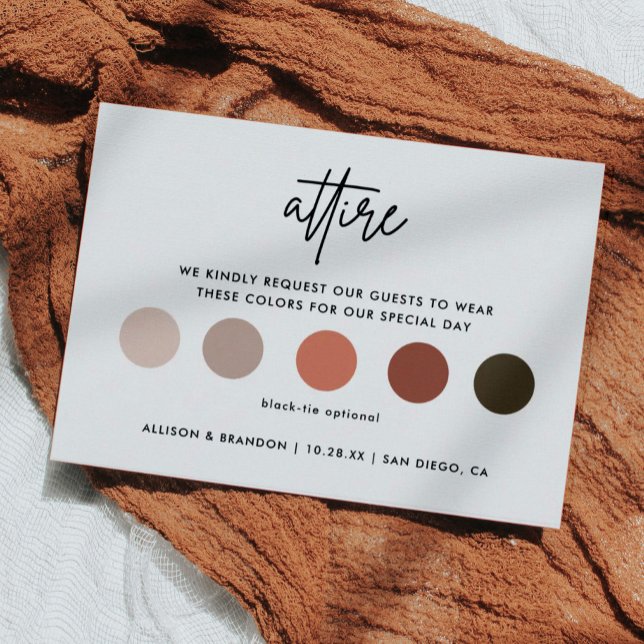 Minimalist Wedding Attire Dress Code Cards (Creator Uploaded)