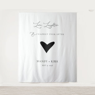 Minimalist Wedding Backdrop Banner Elegant Script  Tapestry