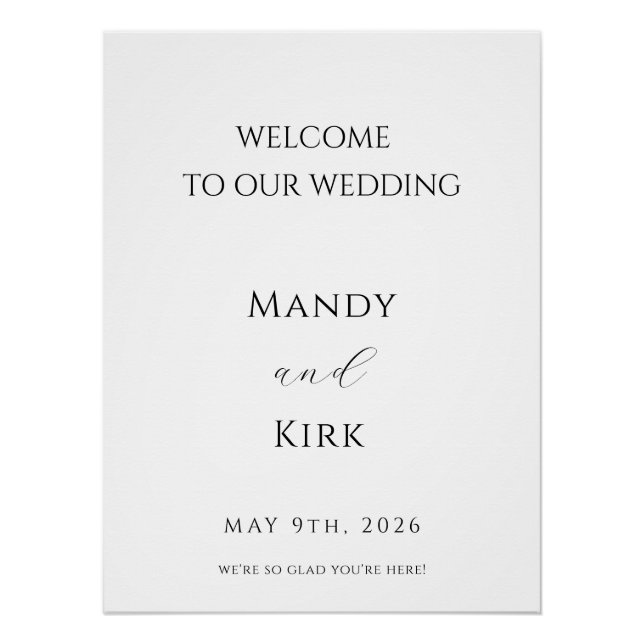 Minimalist Wedding Backdrop Banner  Poster (Front)