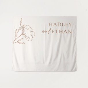Minimalist Wedding Backdrop Banner Tapestry