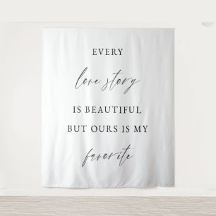 Minimalist Wedding Backdrop Banner Tapestry