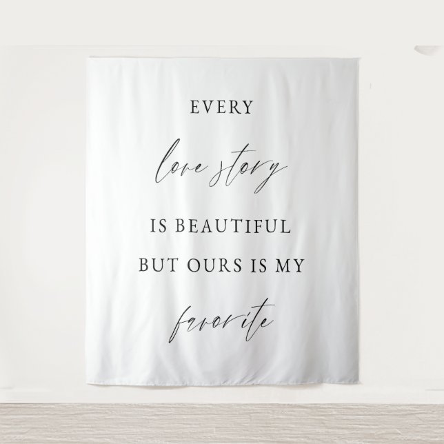 Minimalist Wedding Backdrop Banner  Tapestry (Front)