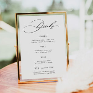 Minimalist Wedding Bar Menu Poster