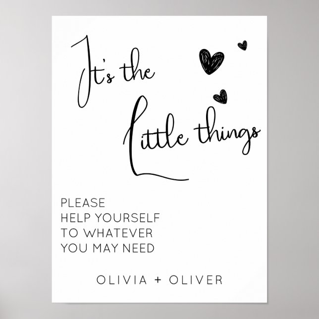 Minimalist wedding bathroom basket sign (Front)