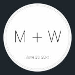 Minimalist Wedding black and white initials simple Classic Round Sticker<br><div class="desc">Minimalist Wedding black and white initials simple Classic Round Sticker with thin double border.
Customise,  personalise,  all your gifts with their individual letter,  initials,  alphabet,  number,  numbers
Customise it with your initials!

For Birthdays,  Christmas,  Holidays,  weddings</div>