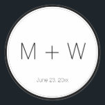 Minimalist Wedding black and white initials simple Classic Round Sticker<br><div class="desc">Minimalist Wedding black and white initials simple Classic Round Sticker with thin and thick borders.
Customise,  personalise,  all your gifts with their individual letter,  initials,  alphabet,  number,  numbers
Customise it with your initials!

For Birthdays,  Christmas,  Holidays,  weddings</div>