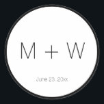 Minimalist Wedding black and white initials simple Classic Round Sticker<br><div class="desc">Minimalist Wedding black and white initials simple Classic Round Sticker with black thick border.
Customise,  personalise,  all your gifts with their individual letter,  initials,  alphabet,  number,  numbers
Customise it with your initials!

For Birthdays,  Christmas,  Holidays,  weddings</div>