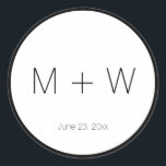 Minimalist Wedding black and white initials simple Classic Round Sticker<br><div class="desc">Minimalist Wedding black and white initials simple Classic Round Sticker with black thick border.
Customise,  personalise,  all your gifts with their individual letter,  initials,  alphabet,  number,  numbers
Customise it with your initials!

For Birthdays,  Christmas,  Holidays,  weddings</div>