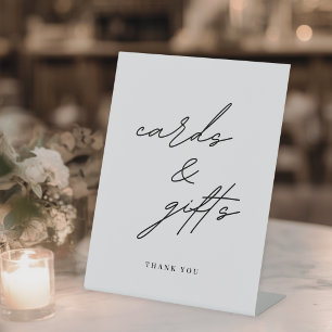 Minimalist Wedding Cards and Gifts Pedestal Sign