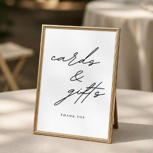 Minimalist Wedding Cards and Gifts Sign Poster