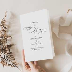 Minimalist Wedding Ceremony Program Bi-Fold