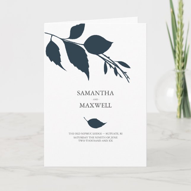 Minimalist Wedding Ceremony Programs Programme (Front)