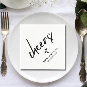 Minimalist Wedding Cheers Cocktail Napkin