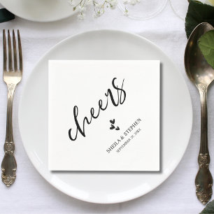 Minimalist Wedding Cheers Cocktail Napkin