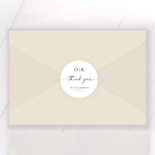 Minimalist Wedding Classic Round Sticker