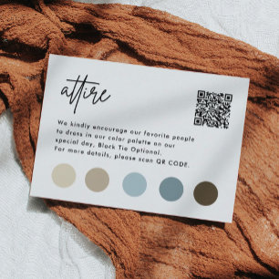 Minimalist Wedding Colour Palette Attire Cards