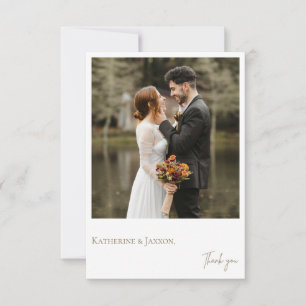 Minimalist Wedding Couple Photo Thank You Card