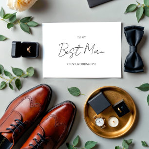 Minimalist Wedding Day To My Best Man Card