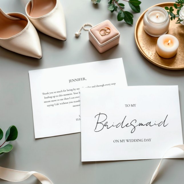 Minimalist Wedding Day To My Bridesmaid Card (Creator Uploaded)