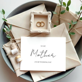 Minimalist Wedding Day To My Mother Mum Card