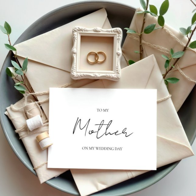 Minimalist Wedding Day To My Mother Mum Card (Creator Uploaded)