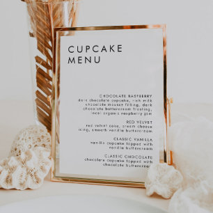 Minimalist Wedding Dessert Bar Cupcake Menu Sign