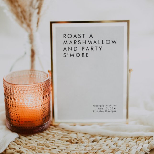 Minimalist Wedding Dessert Bar S'mores Sign Invitation (Creator Uploaded)