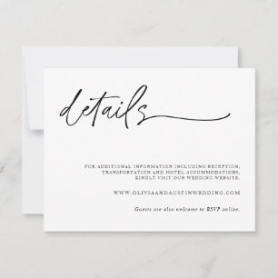 Minimalist Wedding Details Card Wedding Website