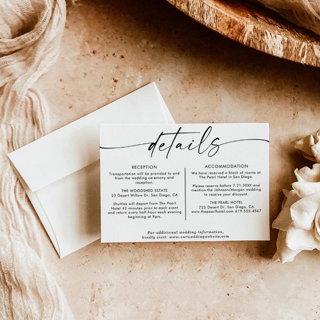 Minimalist Wedding Details Card | Wedding Website (Creator Uploaded)