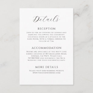 Minimalist Wedding Details Enclosure Card