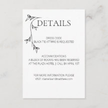 Minimalist Wedding Details Enclosure Card