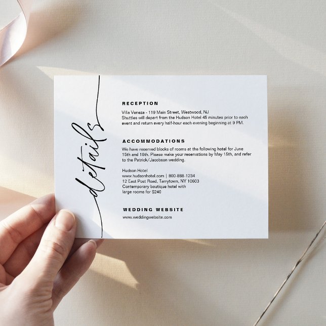 Minimalist Wedding Details Enclosure Card (Creator Uploaded)