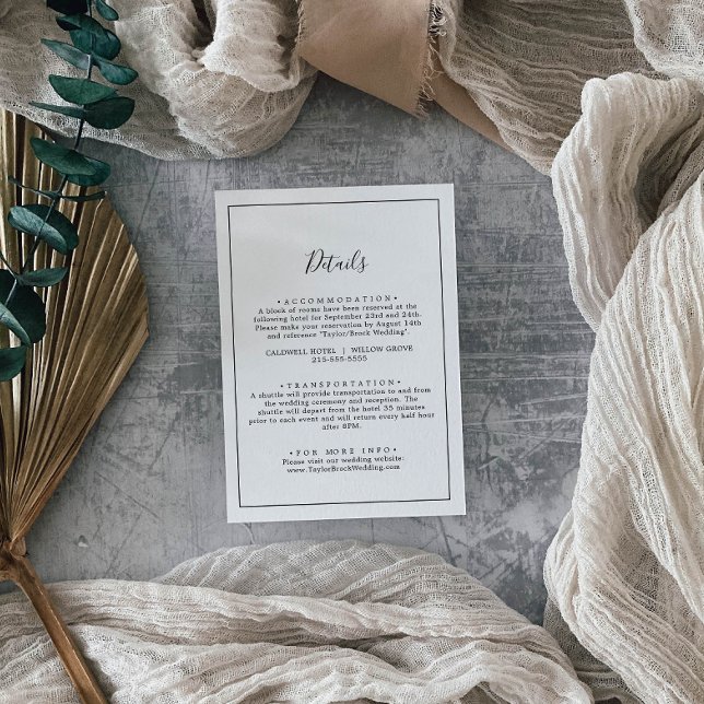 Minimalist Wedding Details Enclosure Card (Creator Uploaded)