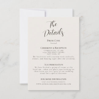 Minimalist Wedding Details Enclosure Card - EC01