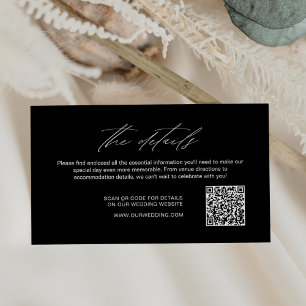 Minimalist Wedding Details QR Code Enclosure Card