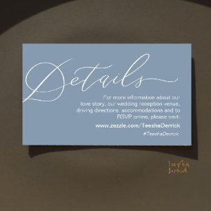 Minimalist Wedding Details Romantic Script Website Enclosure Card