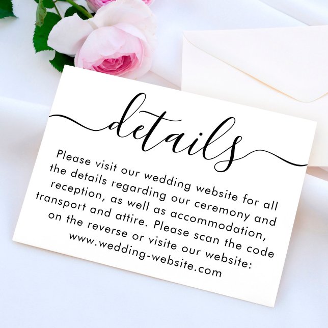Minimalist Wedding Details Website With QR Code Enclosure Card (Creator Uploaded)
