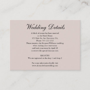 Minimalist Wedding Details with Photo Champagne Enclosure Card