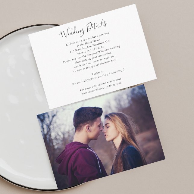 Minimalist Wedding Details with Photo Enclosure Card (Creator Uploaded)